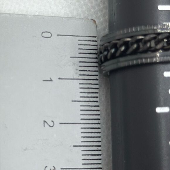 NWOT Size 12 Stainless Steel fidget, spinner band with chain - Picture 3 of 4